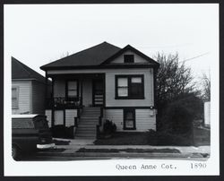 Small Queen Anne cottage with fish scale shingles