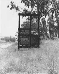 Sign for the Two Rock Presbyterian Church, Two Rock, California, 1953