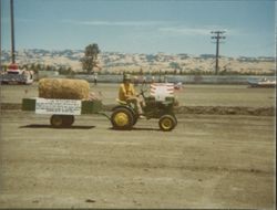 Hay bale float in the Bicentennial Parade, Petaluma, California, July 4, 1976