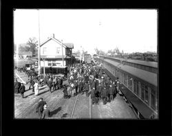 Crowd at Willits train station