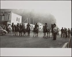 Redwood Rangers and others at staging area for the 100 Mile Endurance Race, River Road, Guerneville, California, September 7, 1946