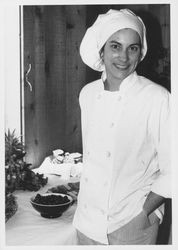 Unidentified chef at the Sea Ranch Lodge displaying her work