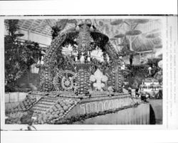 Representation in oranges, fruit and wine of the Italian Swiss Colonie's [sic] (Asti, Cal.), half-million gallon wine tank at the Cloverdale Citrus Fair