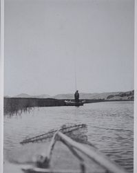 Captain William H. Goodwin fishing on the Petaluma River, California, 1920s