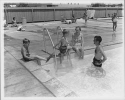 Peck family at Mayette Pool, Santa Rosa, California, 1957