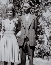 Georgina M. Evans on her wedding day, Petaluma, California, September 1, 1940