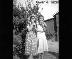 Hazel Nissen with friend named Gwen, about 1925