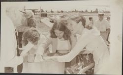 Filling the time capsule at Rohnert Park Public Library