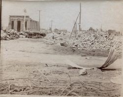 Earthquake destruction on Fourth Street, Santa Rosa, California, April 18, 1906