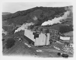 Building towers at The Geysers, California, 1966