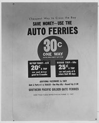 San Francisco ferry boat rule signs, San Francisco, California, 1940