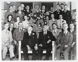 Frank Doyle and Exchange Bank employees at the Exchange Bank's 50th anniversary, May 1, 1940