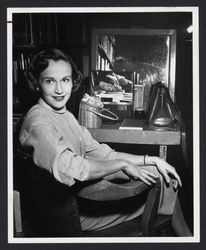 Actress Kim Hunter as the assistant librarian in Storm Center, Santa Rosa, California, 1955