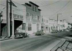 North side of Washington Street east of the bridge, Petaluma, California, late 1940s