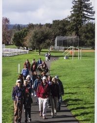 Geoffrey Skinner and Galen Schwan-Skinner leading the Sebastopol Walkabout as part of the Sebastopol Walks series on January 30, 2010