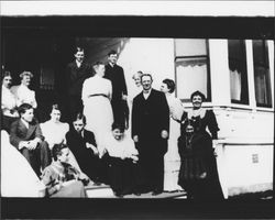 McNear family gathered on a porch, Petaluma, California, about 1910