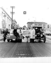 Judge Rollie Webb, Helen Putnam and others on the Washington Street bridge