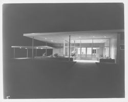 Santa Rosa Medical Center entrance at night, 121 Sotoyome Street, Santa Rosa, California, 1957
