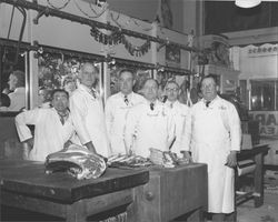 Pacific Market employees at work in Petaluma, California, December 30, 1954