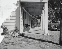 View looking north down the porch of the Washoe House, Petaluma, California, about 1947