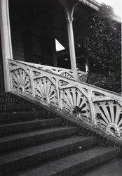 Front steps and railing at "Mableton"--the McDonald Mansion, McDonald Avenue, Santa Rosa, California, June 1970