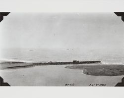 Construction of the jetty at the mouth of the Russian River at Jenner, California, April 17,1931