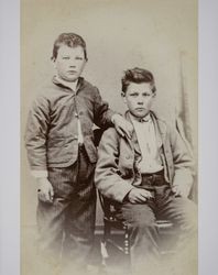 Portrait of two unidentified boys taken in Sonoma County, California in the 1880s