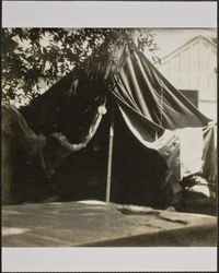 Large tent set up at a campground, Marin County, California, between 1900 and 1910