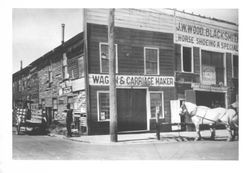 J. W. Wood blacksmith shop, Santa Rosa, California, 1874