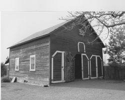 Horse barn at the Roy and Rosey Isaacs Ranch at 1821 Sansone Drive, Santa Rosa, California, 1990