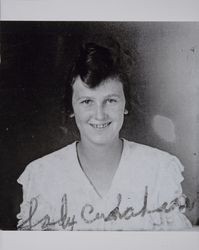 Sadie V. Counihan smiles for the camera, Petaluma, California, about 1915