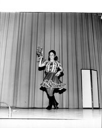 Victoria Ann "Tory" Jason dancing in the talent portion of the Miss Sonoma County pageant, Santa Rosa, California, 1971