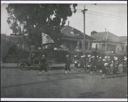 Navy Band marching in Petaluma Egg Day Parade, Petaluma, California, 1921