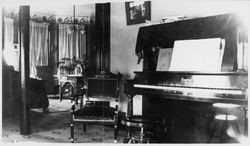 Interior of an unidentified Sonoma County, California home, about 1900