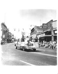 Camp Fire Girls entry in a parade, Petaluma, California, about 1963