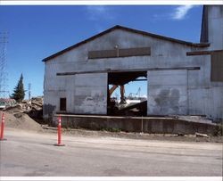 Demolition of warehouses at 209-311 First Street, Petaluma. California, showing front of 219 First Street., July 15, 2004