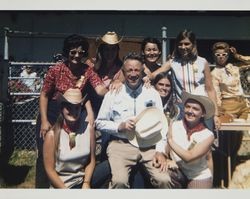 J. Wesley Jamison and teenage girls at the Sonoma County Fair, Santa Rosa, California