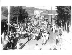 Guerneville, Cal.--meeting the train at Guerneville