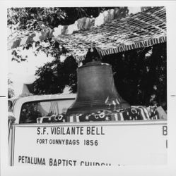 San Francisco's Vigilante Bell in the Petaluma Bicentennial Parade, Petaluma, California, July 4, 1976