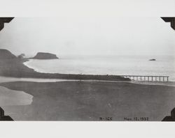 Construction of the jetty at the mouth of the Russian River at Jenner, California, November 12, 1932