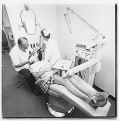 Dental procedure at the Empire Dental Building, Santa Rosa, California, 1971