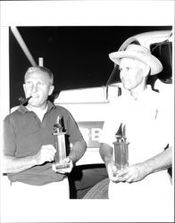 Unidentified Old Adobe Fiesta boat race winners, Petaluma, California, 1965-1968