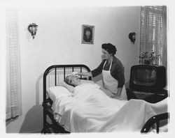 Visiting nurses at homes of their patients, Santa Rosa, California, 1960