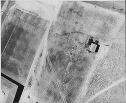 Aerial view of the Petaluma Adobe, Petaluma, California, 1962