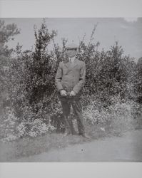Eugene Moore Weaver in the garden, Santa Rosa, California, 1920s