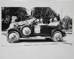 Petaluma Parlor 222, N.D.G.W. car being driven in a parade