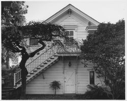 Southwest exterior view of Luther Burbank's carriage house, Santa Rosa, California, December 1, 1979