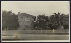 Side view of the Luther Burbank home, Tupper Street and Santa Rosa Avenue, Santa Rosa, California, 1920s