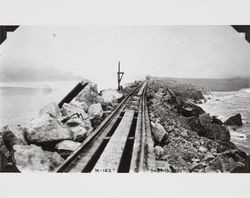 Construction of the jetty at the mouth of the Russian River at Jenner, California, September 13, 1931