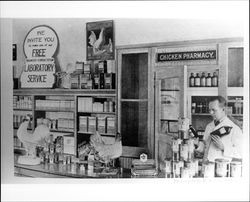 Interior of Chicken Pharmacy, Petaluma, California, 1949?